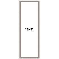 16x51 Frame Grey Real Wood Picture Frame Width 1.25 inches | Interior Frame Depth 0.5 inches | Hans