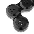 thumbnail image 4 of Extensión de tira de alimentación flexible inteligente contra sobretensiones con 2 puertos USB Negro 3 perfke Tira de energía, 4 of 5