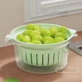 thumbnail image 4 of Basket, Clearance Kitchen Drain Rack, Fenull Drain Basket Double Layer Household Washing Fruits and Vegetables Hollow Storage Basin Kitchen Multifunctional Storage Basket, 4 of 9