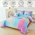 thumbnail image 4 of PERFEMET 6-Piece Colorful Rainbow Bedding Set for Girls/Kids/Teens,All-Season Tie-Dye Ombre Comforter Set,Twin, 4 of 7