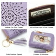 thumbnail image 5 of APHISON RFID Credit Card Holder Zipper Card Case Small Wallets for Women Leather Sunflower style - Purple, 5 of 5