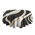 thumbnail image 5 of Black White Gold Marble Pattern Round Tablecloth 60"x60",Wrinkle Wipeable Table Cloth for Kitchen Dining Room Picnic Patio Party, 5 of 6