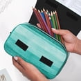 thumbnail image 6 of Kdxio Teal Turquoise for Double Compartment Pen Case Oxford Organizer with Zipper Pockets for Students Artists, 6 of 7