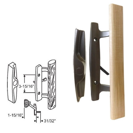 Patio Door Glass Types STB Sliding Glass Patio Door Handle Set, Mortise Type, Non-Keyed, Bronze, 3-15/16
