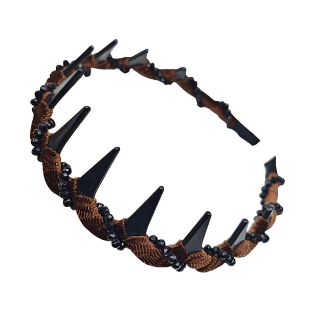 Diadema clásica en zigzag de los años 90, accesorios para el cabello, belleza, ligera, regalos Café