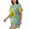 thumbnail image 2 of Kdxio Avocado Keep Calm Print Pajamas Sets for Women Short-Sleeved Pjs with Lounge Shorts Two Piece Sleepwear S-4XL, 2 of 8