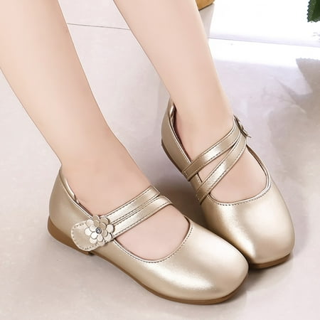 

TOWED22 Toddler Walking Shoes Girl Shoes Small Leather Shoes Single Shoes Children Dance Shoes Girls Performance Toddler Sneaker Gold