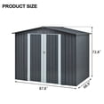 thumbnail image 2 of 6x8ft Metal Storage Shed with Double Doors, Heavy-Duty Galvanized Steel Outdoor Garden Shed, 2 of 3