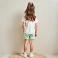 thumbnail image 7 of Little Girl Summer Outfits 5/6 Two Piece Cute Clothing Set Cotton Flutter Ruffle Tops 2 PCS Shorts Sets Green, 5 Y, 7 of 7