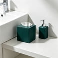 thumbnail image 4 of Funda de pañuelos de cuero con acabado de piel sintética, diseño cuadrado para sala de estar, baño y mesa de comedor, 14x14x14 cm, negro, blanco, caqui, verde., 4 of 6