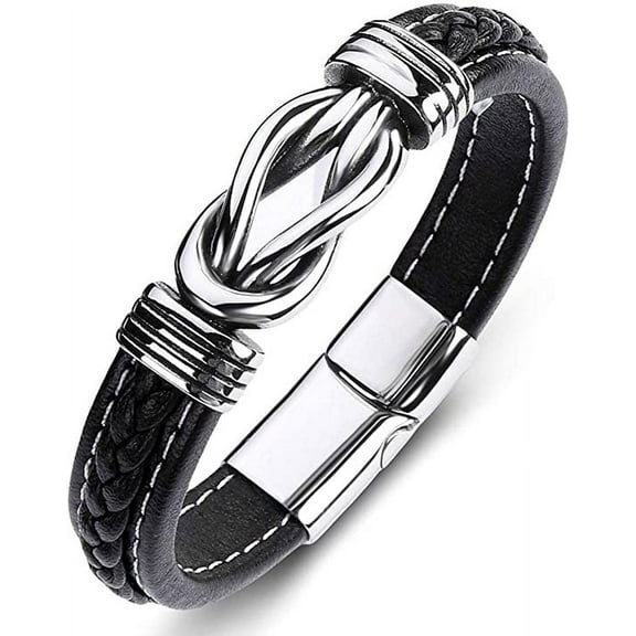 Viking Urn Bracelet for Ashes for Men - Leather Ashes Bracelets with Magnetic Clasp - Cuff Cremation Bangle for Human Ashes