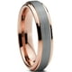 Tungsten Wedding Band Ring 4mm for Men Women Comfort Fit 18K Rose Gold Plated Beveled Edge Brushed Polished Lifetime Guarantee – image 2 sur 5