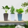 thumbnail image 3 of Tall Self Watering Indoor Outdoor for Patio Planter Pot Tall Planters for Outdoor Plants Large Square Planter Flower Pot with Drainage Holes Taper Planter Lightweight Self Watering Plant Pot Blue, 3 of 5