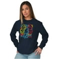 thumbnail image 4 of Smurfs Characters Retro 90s Graffiti Long Sleeve TShirt Men Women Brisco Brands S, 4 of 6