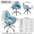 thumbnail image 7 of ZIATUBLES Blue White Marble Print Curved Back Dining Room Chair Covers with Arms Stretchable Vanity Desk Chair Slipcover Removable Universal Chair Protector Cover for Kitchen Living Room, 7 of 7
