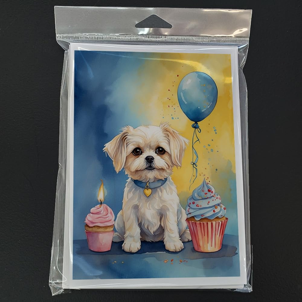 Carolines Treasures DAC7975GCA7P 5 x 7 in. Maltese Happy Birthday Greeting Cards - Pack of 8