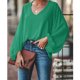 thumbnail image 2 of Blusa de manga larga para mujer Camisas con cuello en V Blusas de manga de obispo sueltas casuales de color puro, 2 of 7