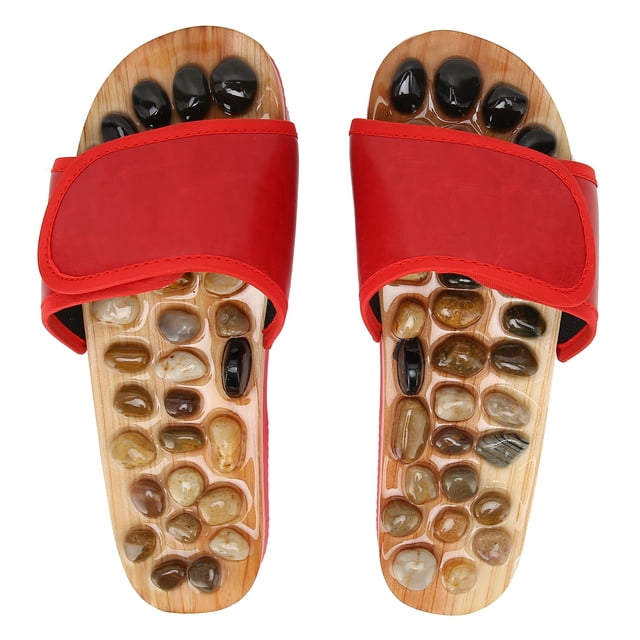 Zapatillas de acupresión, masajeador de pies, alivio del estrés, relajación, reflexología, color rojo, 37-38