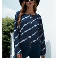 thumbnail image 2 of Blusa de manga larga cuello redondo botón tie dye punto cómodo casual tops para las mujeres, 2 of 6
