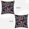 thumbnail image 3 of Xecao Snake And Flower Print Soft Velvet Decorative Throw Pillow Covers, Square Cushion Cases for Bed, Sofa, Living Room, Car, and Indoor Outdoor Use-18"x18", 3 of 8