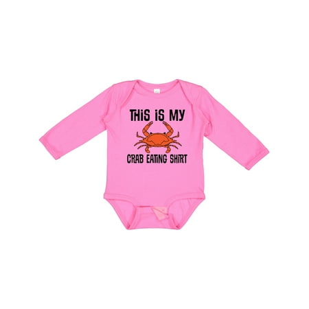 

Inktastic This is My Crab Eating Shirt Gift Baby Boy or Baby Girl Long Sleeve Bodysuit