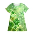 thumbnail image 4 of Niñas Vestido de Día de San Patricio 3-12 Años Niños Niños Verano Casual Cuello Redondo Manga Corta, 4 of 9