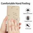 thumbnail image 6 of Decase Case for iPhone XR, Embossed Cat Wallet Leather Case Cover with Cash Slots & Wrist Strap,Beige, 6 of 6