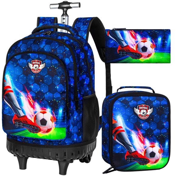 Mochila rodante WZLVO Dinosaur para niños con bolsa de almuerzo de 21 pulgadas