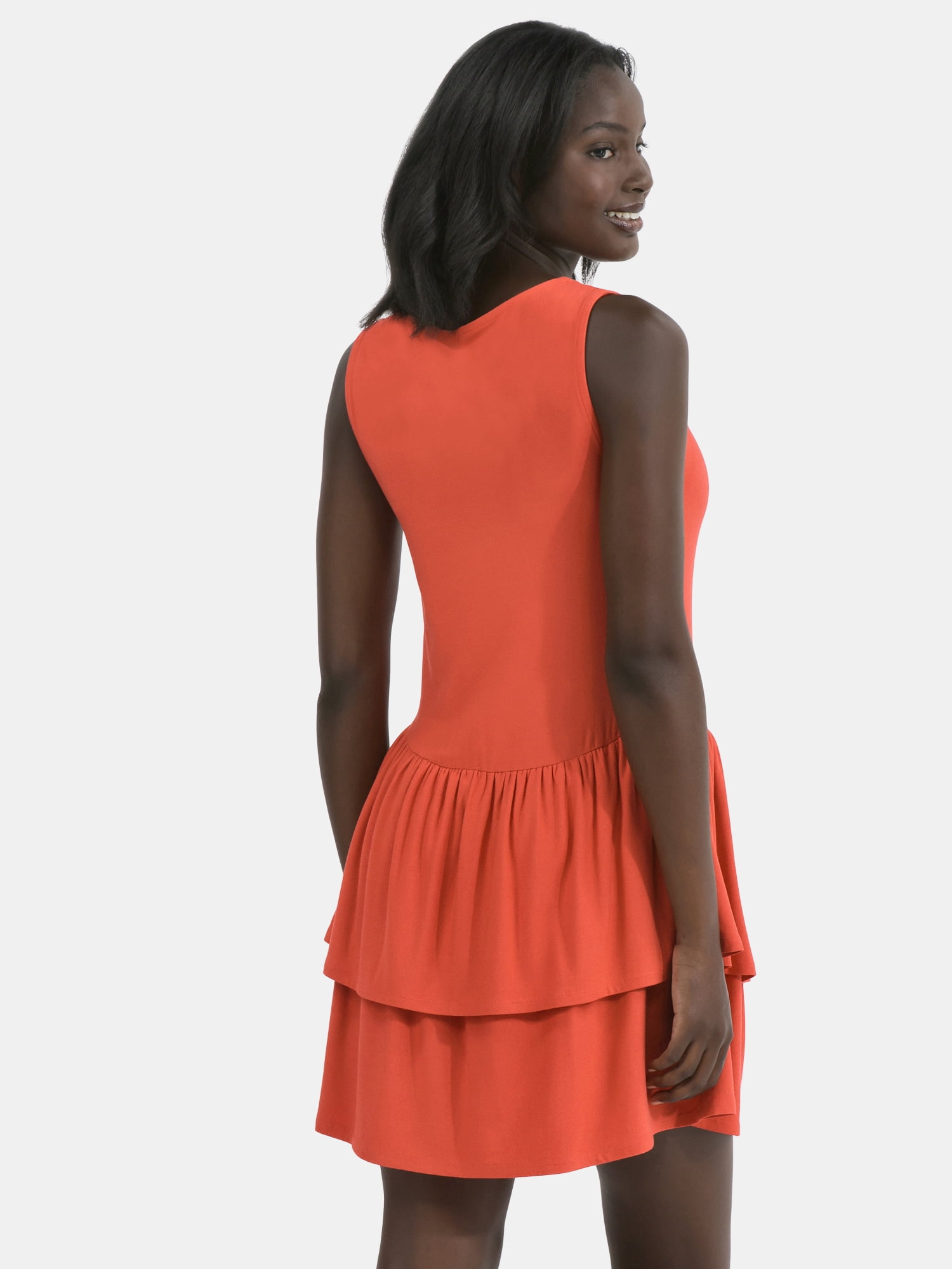 Time and Tru Women's Ruffle Knit Mini Dress, XS-XXXL