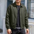 thumbnail image 2 of IROINNID Men's Faux Leather Bomber Jacket Full Zip Turndown Collar Relaxed Fit Casual Vintage Streetwear Outerwear Lightweight Spring Fall Coat Top, 2 of 9
