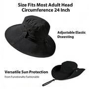 Cowin Sun Hat for Men Sun Protection Wide Brim Bucket Hat Waterproof Breathable Packable Boonie Hat for Fishing Black