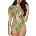 thumbnail image 1 of Fotbe Snake And Floral Body de Mujer con Cuello Redondo y Mangas Cortas, Sin Mangas Ajustado, Suave, Cómodo y Básico-Small, 1 of 7
