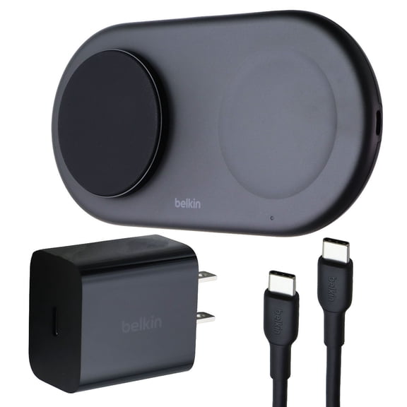 (Open Box) Belkin 2in1 Magnetic Wireless Charging Pad (15W) Boost Charge Pro Black