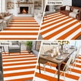 thumbnail image 6 of Burnt Orange Striped Large Area Rugs for Bedroom Living Room, Soft Non Slip Carpet Bedside Rug, Thanksgiving Orange White Stripes Rectangular Floor Cover Kitchen Accent Rug 5'x7' for Office, 6 of 9