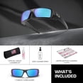 thumbnail image 3 of Oakley OO9014 Gascan Rectangle Shaped Polarized Sunglasses for Men - Includes Official Eyewear Kit - Matte Black Frame with Prizm Sapphr Irid Lens, 3 of 6