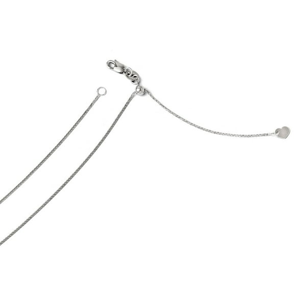 FJC Finejewelers 14k White Gold Adjustable 1mm Bright Cut Wheat Chain Necklace