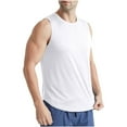 thumbnail image 3 of Mlzmgr Tank Tops for Men Athletic Breathable Crew Neck Sleeveless Tops Loose Comfy Solid Color Tee, 3 of 7