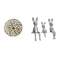 thumbnail image 1 of Escultura De Pared De Metal Rústico Y Figura De Familia De Conejos, Estatuas Para Oficina, Sala De Estar, Escritorio, Mesa, Centro De Mesa, Adorno Decorativo, 1 of 8