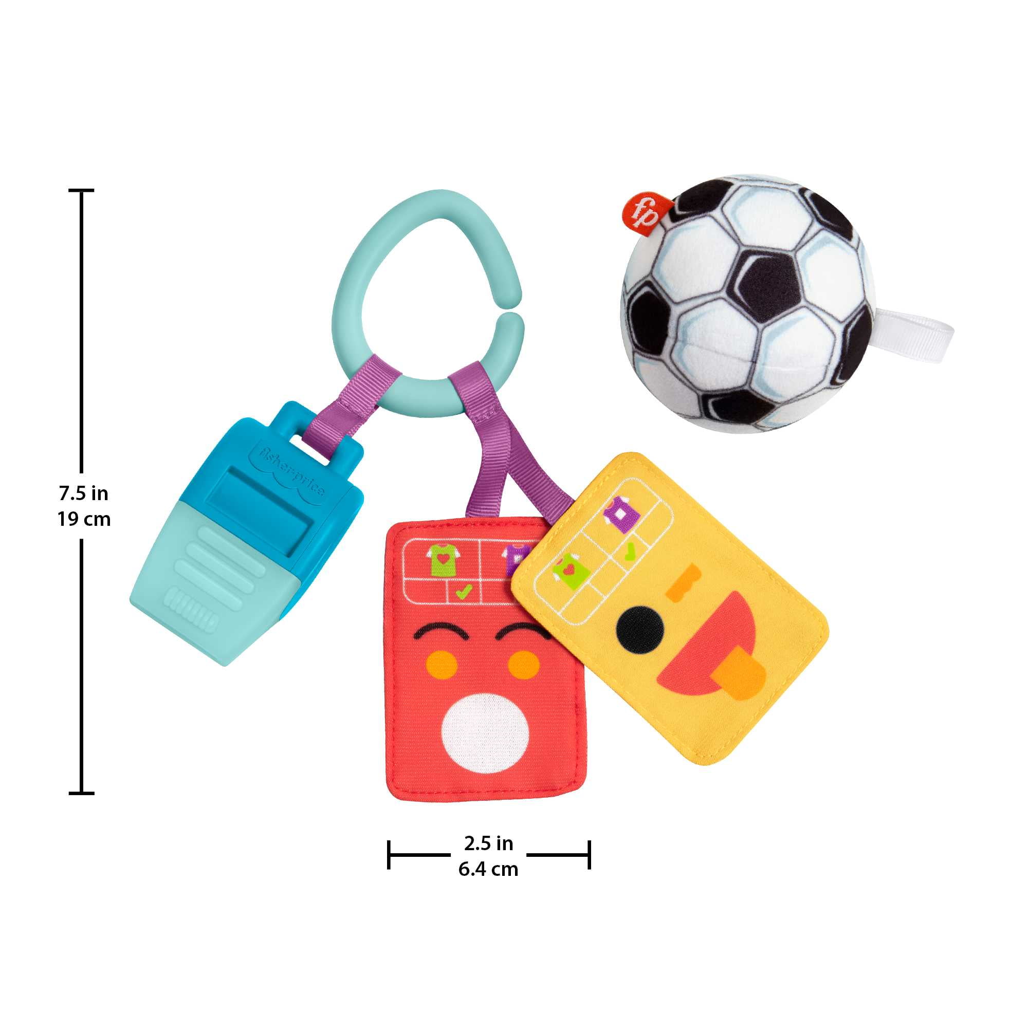 Fisher-Price Just for Kicks Gift Set Infant Baby Rattle & Teether Toys with Plush Ball, 4 Pieces