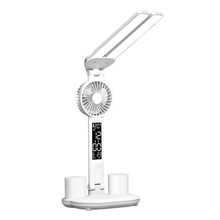 

NGHnuifg Table Lamp LED Table Lamp With Fan USB Charging Port Adjustable Foldable Table Lamp With Clock Date Fan Pen Cool Things for Your Projection Night Lights for Kids Amber Night Light