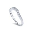 thumbnail image 4 of 14K White Gold 3/8ct Diamond Wedding Anniversary Curved Guard Ring, 4 of 4