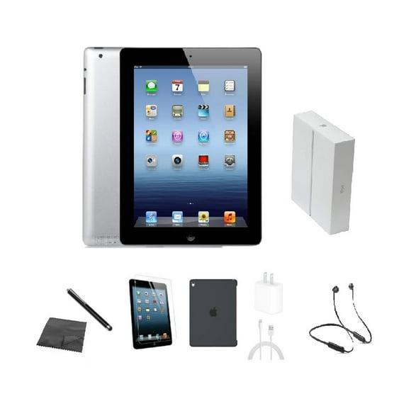 Refurbished Apple iPad 3 A1416 (WiFi) 32GB Black Bundle w/ Case, Box, Bluetooth Headset, Tempered Glass, Stylus, Charger