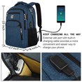 thumbnail image 3 of Mochila Portátil, Antirrobo, Carga USB, Impermeable - Azul, 3 of 3