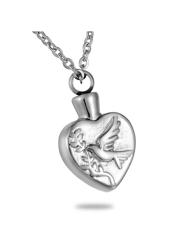 Intertwined Heart Cremation Jewelry Pendant Keepake Memorial Urn Funnel & Chain