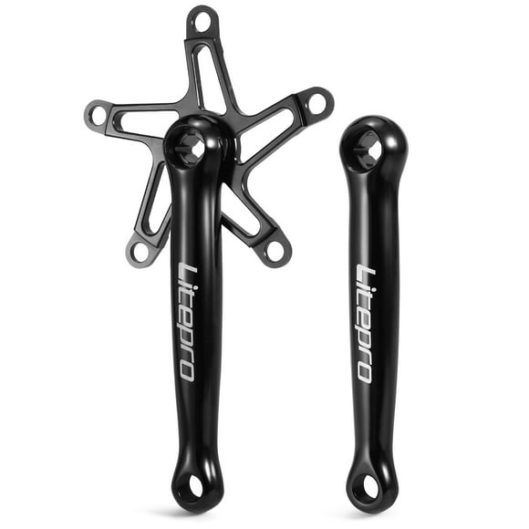 LITEPRO Lightweight Aluminum Alloy Hollow Bike Crankset - High Strength, Low Noise, Corrosion-Resistant for Road, Mountain, City, and Single-Speed Bikes