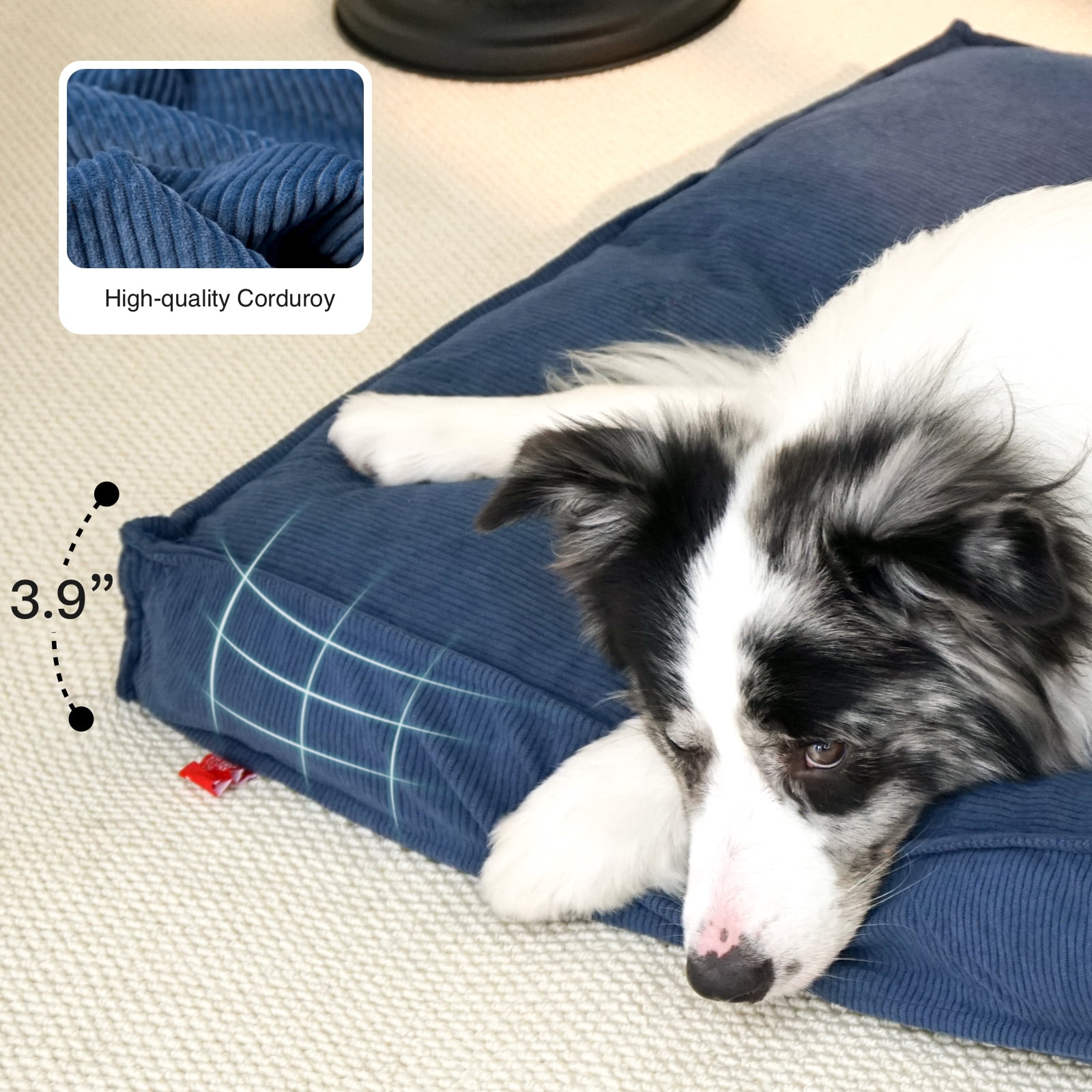 Luxury Dog Bed for Dogs up to 77lbs, Breathable, Durable & Washable with Removable Cover, Concealed Zipper and Non-Slip Bottom