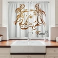 thumbnail image 2 of Ambesonne Zodiac Taurus Kitchen Curtains, Bull Face, 55"x39", Pale Brown Pale Grey, 2 of 3