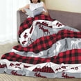 thumbnail image 6 of Honeii Buffalo Plaid Forest Print Fleece Blanket - Throw Blanket for Bed, Sofa, Couch, Camping, and Travel , Microplush Ultra Soft Warm Blanket-80"x60", 6 of 7