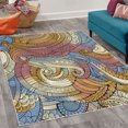 thumbnail image 2 of Abstract Decorative Rug, Ocean Inspired Graphic Paisley Pattern Swirled Hand Drawn Art Print, Quality Carpet for Bedroom Dorm and Living Room, 6 Sizes, Pale Coffee, by Ambesonne, 2 of 4