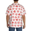 thumbnail image 5 of Easygdp Pink Hearts1 Men's Casual Short-sleeved Shirt with Pocket and Button Suitable for Beach Vacation Leisure - 4X-Large, 5 of 7